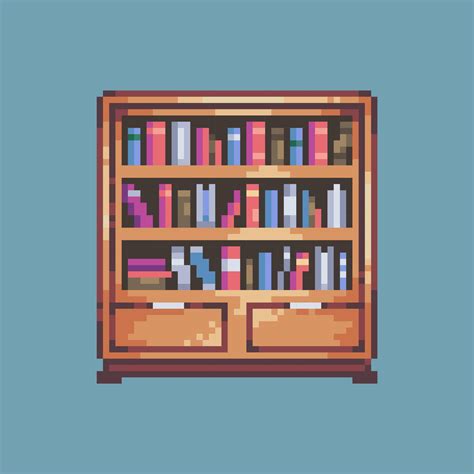 Pixel art Bookshelf for game assets and development 7530657 Vector Art ...