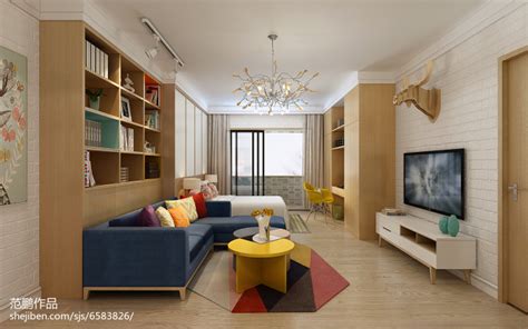 8万元一居45平米装修案例_效果图 - 江西宜春单身公寓-北欧风情 - 设计本
