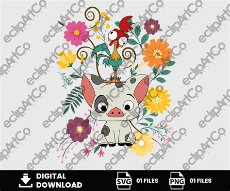 01 Clipart - Pua, Hei hei, Moana Png, Moana Svg - EclipArtCo