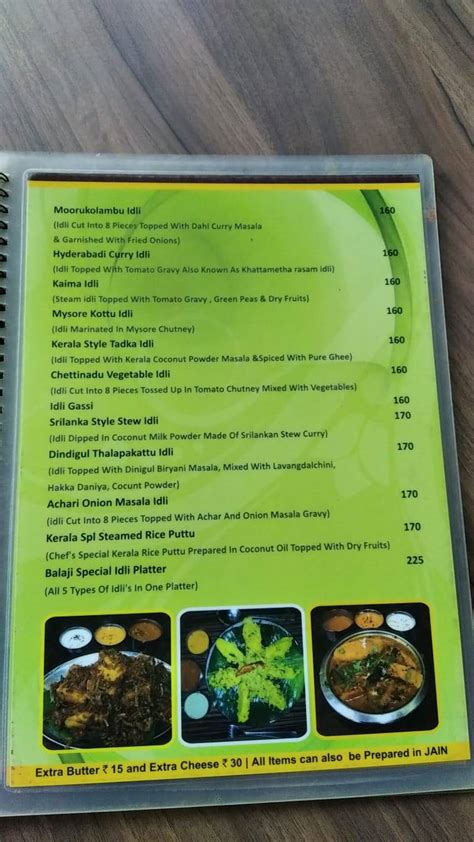 Menu at Balaji Idli House, Mumbai, Shop No.5