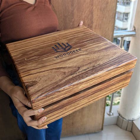 Premium Black Teak Engraved Wood Box With Custom Engraving - woodgeekstore