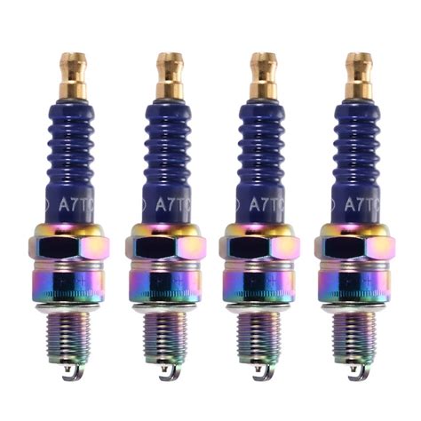 Goofit4 Pcs Set High Performance Motorcycle A7tc Spark Plug Replacement ...