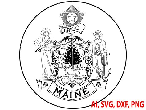 Seal of the State of Maine Badge, Logo, Seal, Custom, Ai, Vector, SVG ...