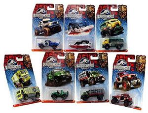 Generic Matchbox Jurassic World 1:64 All 7 Vehicles - MBX 4x4, Cliff ...