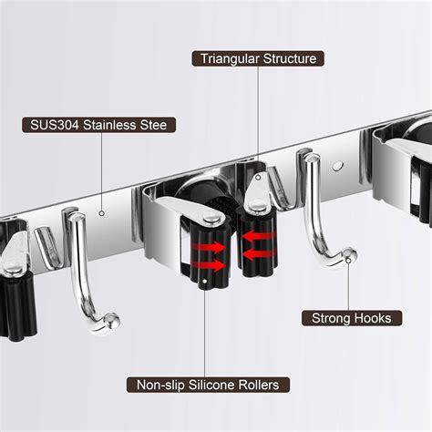 TOPSKINOY 2 Pack Broom Holder Wall Mount, Stainless Steel India | Ubuy