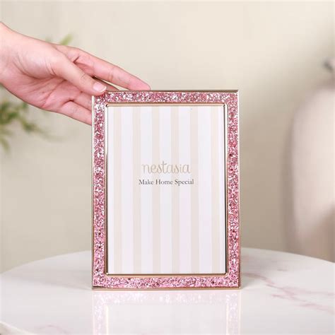 Pink Glitter Photo Frame 7.5"x6" Online - Premium Photo Frame | Nestasia