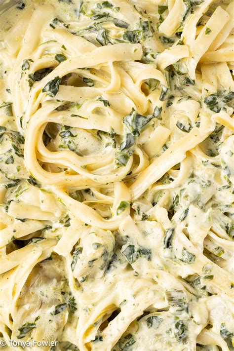 Spinach Artichoke Alfredo Pasta - The Midwest Kitchen Blog