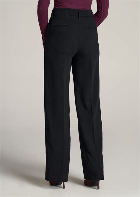 Women's Tall Wide Leg Pleated Dress Pants Black | American Tall