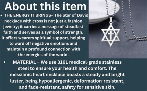 M Men Style Sterling Silver Star of David with Cross Messianic Pendant ...