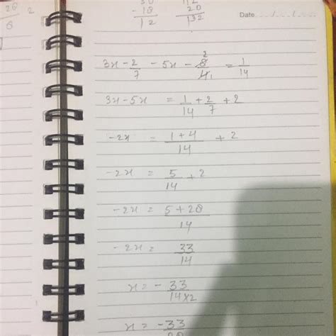 3x-2/7-5x-8/4=1/14please do tell me fast! - Brainly.in