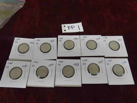 10 Canada Nickels 5 Cent Coins 10 Assorted Years: