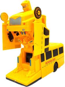 KENZAI Robot to bus Converting Transformer Toy For Kids (Yellow ...