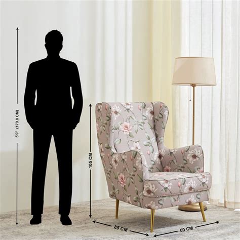 Buy Helios Florence Fabric Wing Chair - Beige from Helios by Home ...