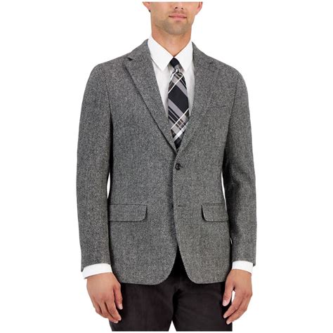 Tommy Hilfiger Men's Modern Fit All Wool Sport Coats Black White 36R ...