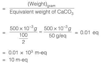 The total hardness in raw water is 500 milligram per liter as CaCO3 ...