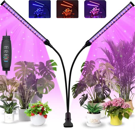 LUOCAI Grow Lights for Indoor Plants, 126 LEDs 2 Heads Full Spectrum ...