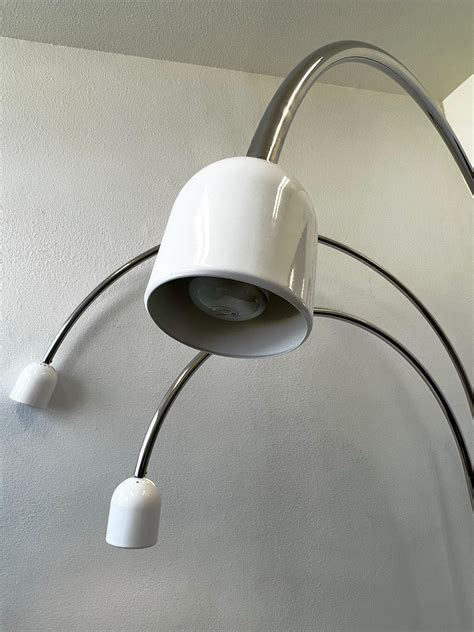 Italian Travertine and Chrome Four Arm Arch Floor Lamp by Goffredo ...