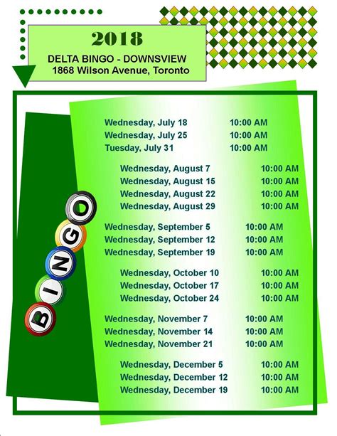 Foxwoods Bingo Schedule November 2019