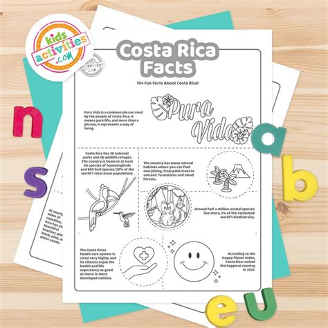 Fun Costa Rica Facts for Kids to Print! Kids Activities Blog