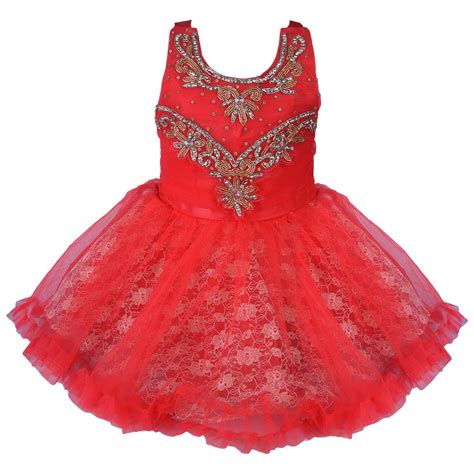 Buy Wish Karo Baby Girls Frock Dress DN fe1202rd -5-6 Yrs Red at Amazon.in