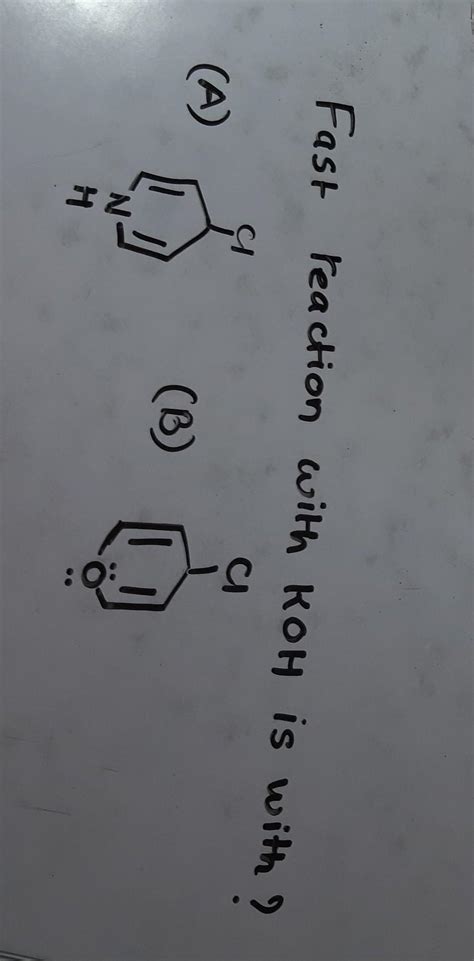 Fast reaction with koh is with? Here KOH is aq. - Brainly.in