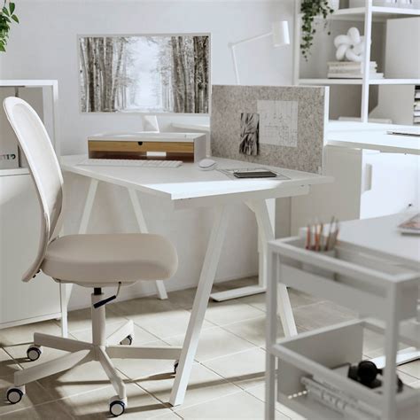 ELLOVEN monitor stand with drawer, white - IKEA