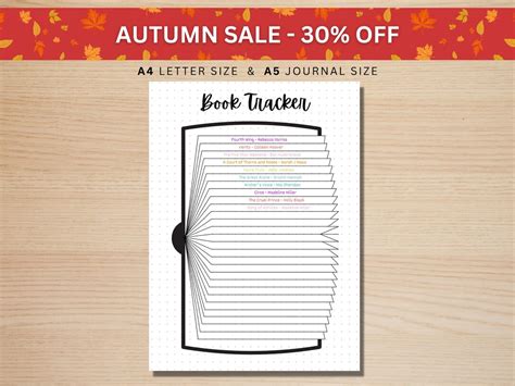 Buy Book Tracker PRINTABLE Journal Page Book Journal Reading Log ...