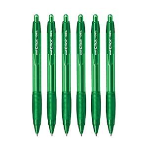 uni-ball Click Gel XSGR7 Gel Pen (Green Ink, Pack of 6) : Amazon.in ...