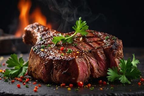 Default tomahawk steak with a sprinkle of fresh parsley | Premium AI ...