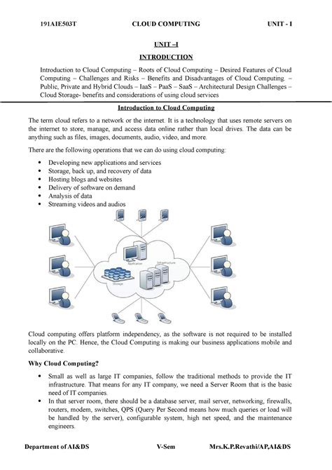 UNIT - I - Cloud Computing in Azure - UNIT –I INTRODUCTION Introduction ...