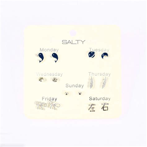 "Dream" Weekly 7 Stud Earrings Set | Salty – Salty Accessories