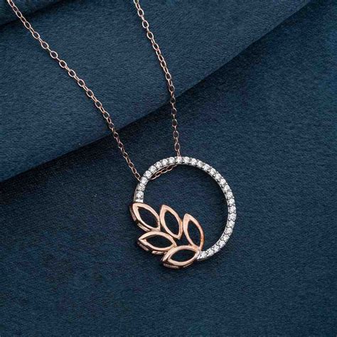 Rose Gold Diamond Vine Circle Pendant – Zalkari