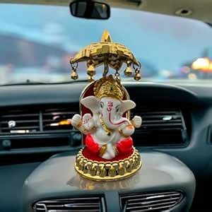 Buy Khamma Ghanni Handicraft Ganesa Statue for Car Dashboard II Mandir ...