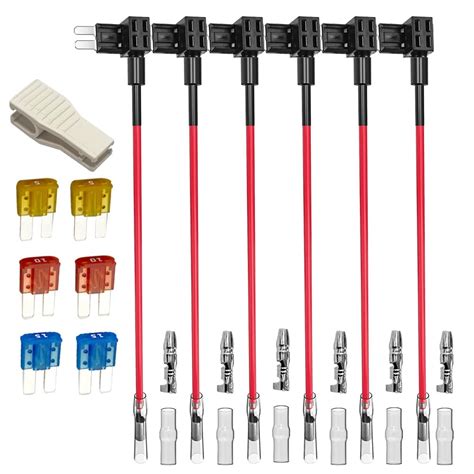 Gebildet 6pcs 12V 24V Add-a-Circuit Micro 2 Fuse Tap, Piggy Back Blade ...
