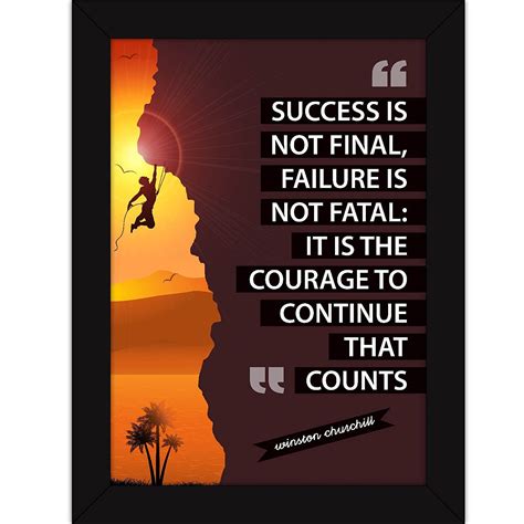 Fatmug Framed Synthetic Success Failure And Courage Motivational Poster ...