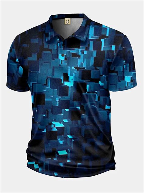 Moisture Wicking Golf Polo 3D Gradient Abstract Geometric | hardaddy