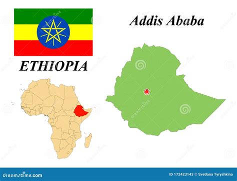 Flag Map Capital of Ethiopia Stock Vector - Illustration of egypt ...