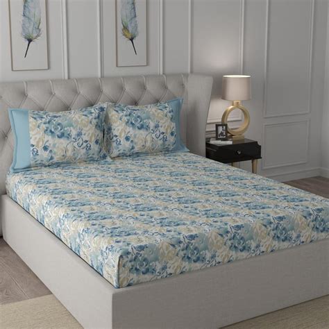 Buy MASPAR Backyard Patio Cotton 200TC Printed 3Pcs King Bedsheet Set ...