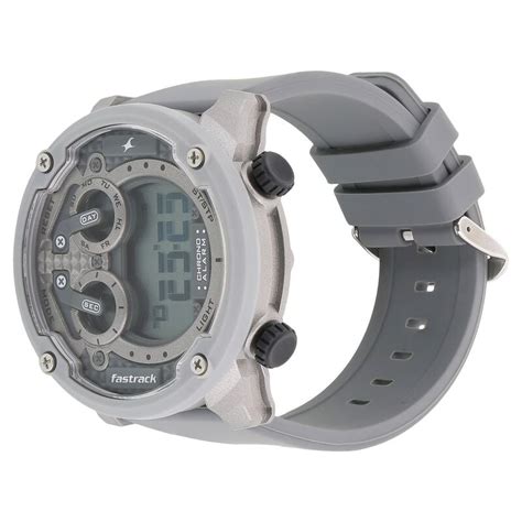 Fastrack Trendies Digital Grey Dial Silicone Strap Watch for Guys