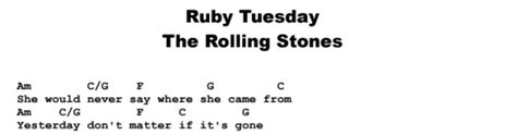 Image result for Ruby Tuesday Lyrics