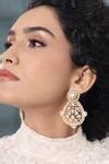 Buy Gold Plated Pearls, Diamonds Polki And Embellished Classic Earrings ...