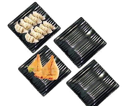 Buy Home Decorise Melamine 4 Platters Set for Snacks and Sweets, Plates ...