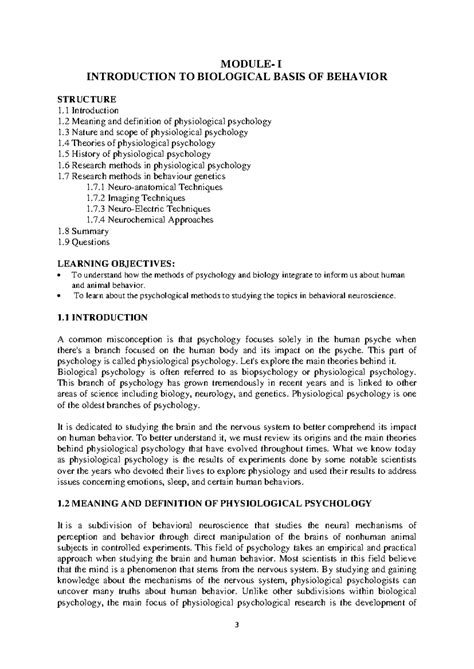 Physiological Psychology: Core Concepts & Research Methods - Studocu