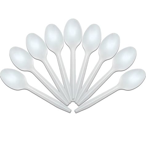 UNIFY EcoHomes 50 Pieces Disposable Biodegradable Cornstarch Spoon Set ...
