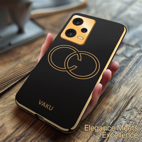 Vaku ® Xiaomi Redmi Note 12 5G Skylar Leather Pattern Gold ...