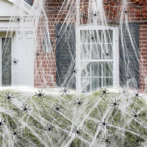 1000 Sqft Halloween Spider Web Decorations,Stretchy Large Fake ...