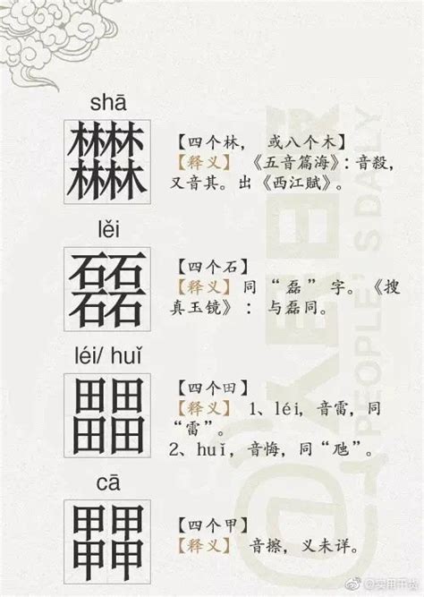 「趣味汉字」这些三叠字你认识几个？ - 每日头条