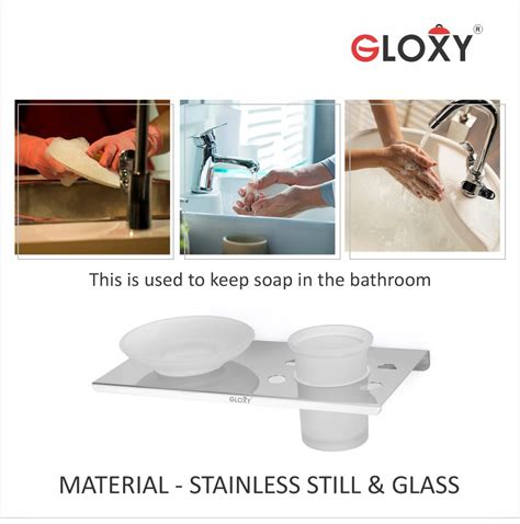 Soap Dispenser And Toothbrush Holder Set with Tray | Gloxy