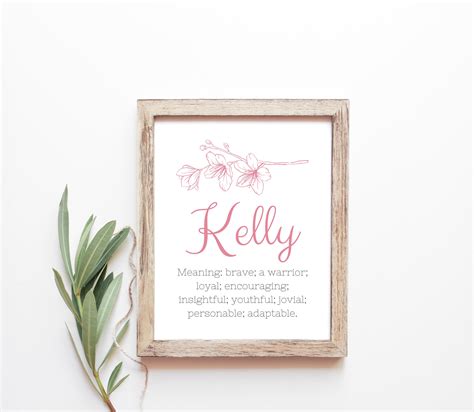 Kelly Baby Name Meaning Baby Names Nursery Sign Girl Names Printables ...