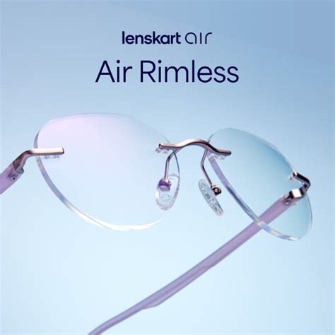 Gunmetal Grey Rimless Rectangle Lenskart Air Essentials LA E16171-C2 ...